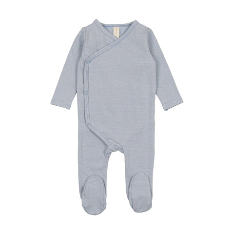 Lilette Pinstripe Footie - Blue