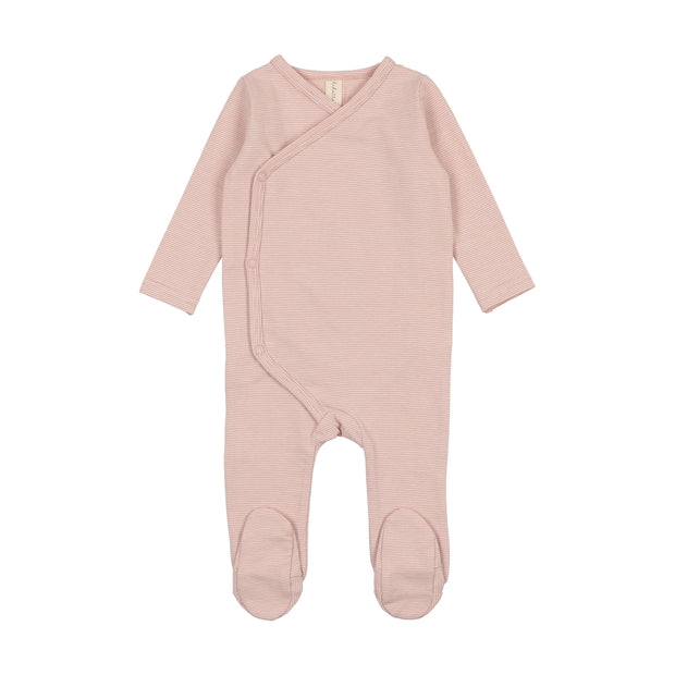 Lilette Pinstripe Footie - Pink