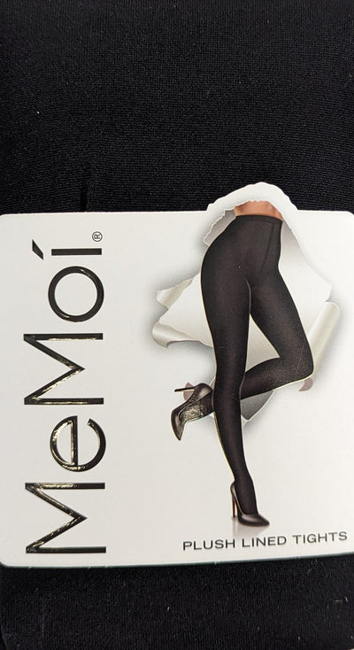 Memoi Ladies Plush Fleece Lined Tights - Black MO-340