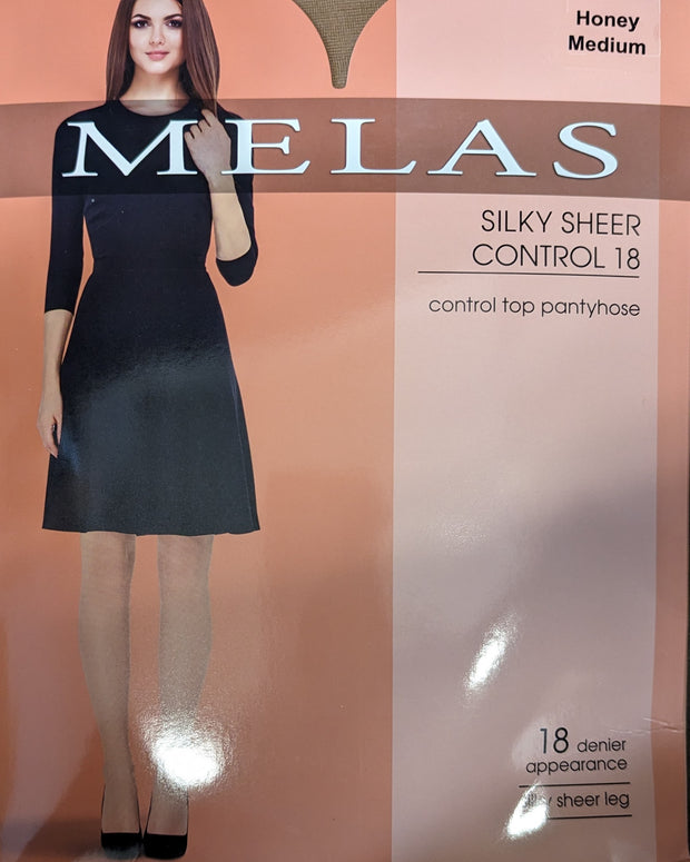 Melas Silky Sheer Control 18 Denier Stockings - Honey AS-622