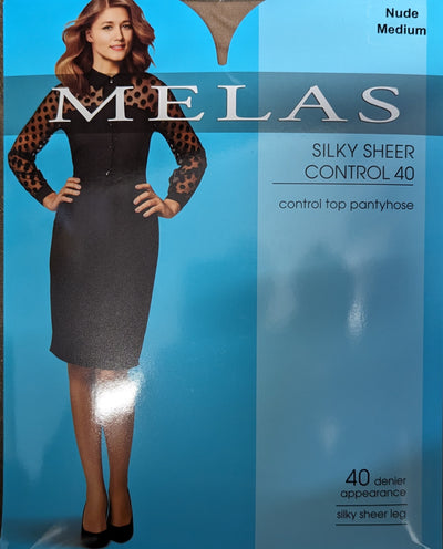 Melas Silky Sheer Control 40 Denier Stockings - Nude AS-632