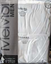 Memoi Mens Short Sleeve V-Neck Undershirts - 2 Pack MU-8100
