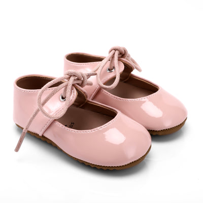 Zeebra Kids Patent Leather Mary Janes - Rubber Sole in Ballerina Pink