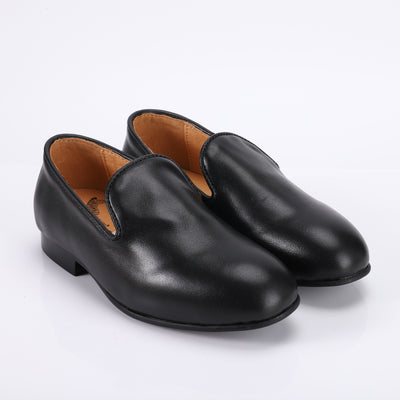 Zeebra Kids Platinum Collection Leather Loafers - Black
