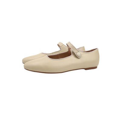 Perroquet Pointy Leather Mary Janes - Beige