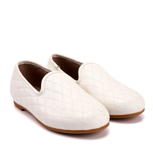 Zeebra Kids Quilted Loafers in Cream