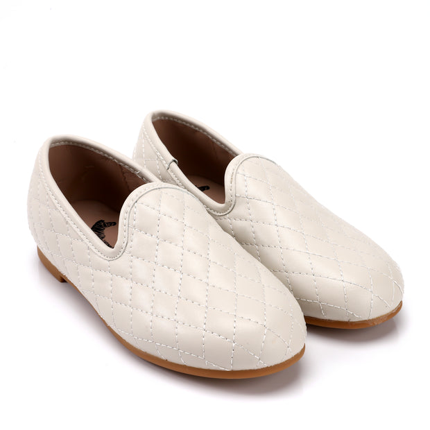Zeebra Kids Quilted Loafers in Sand