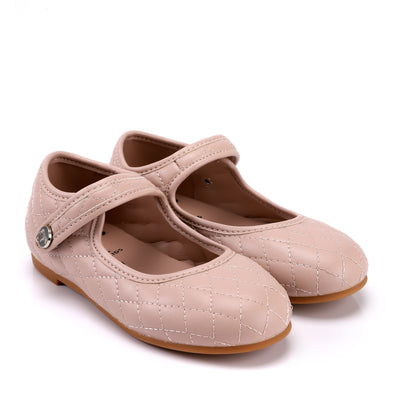 Zeebra Kids Quilted Mary Janes in Rose