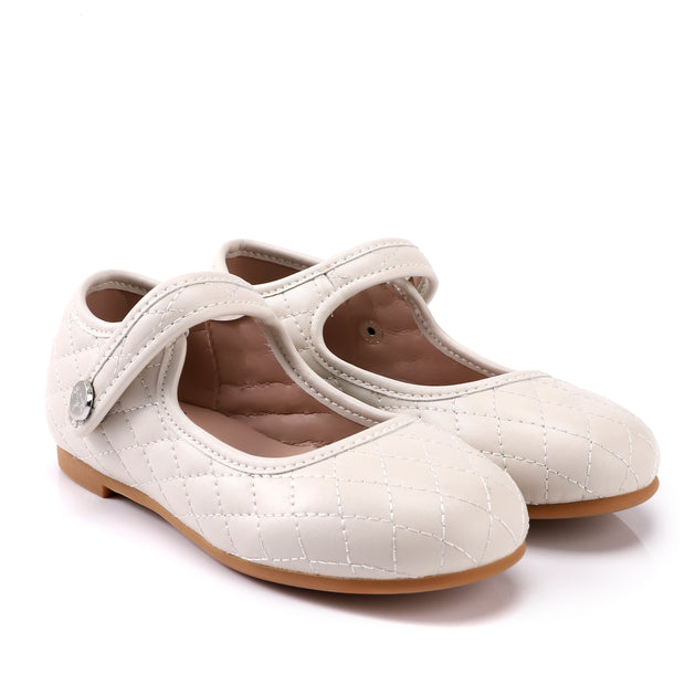 Zeebra Kids Quilted Mary Janes in Sand