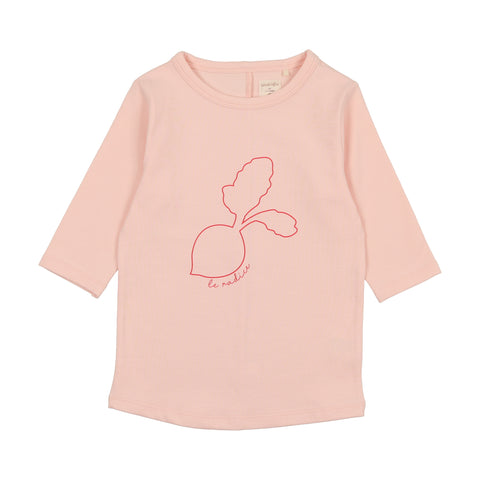 Analogie Radish T-Shirt Three Quarter Sleeve - Pink