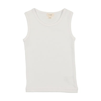 Lil Legs Ribbed Tank - Pure White