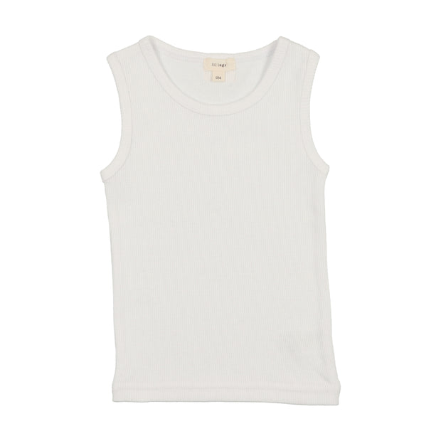 Lil Legs Ribbed Tank - Pure White