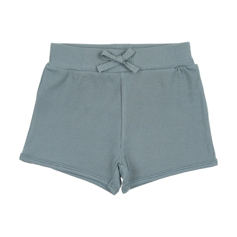 Lil Legs Ribbed Track Shorts - Ocean