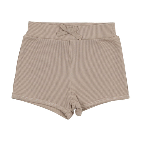 Lil Legs Ribbed Track Shorts - Taupe