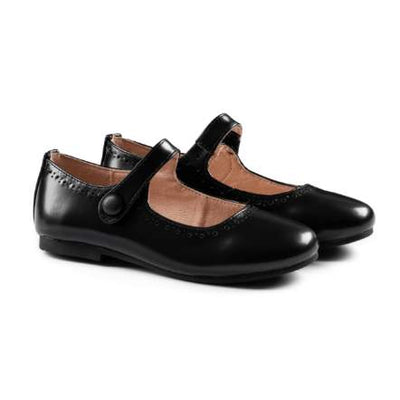 RayBelle Mary Janes with Dots - Black High-Sheen Leather