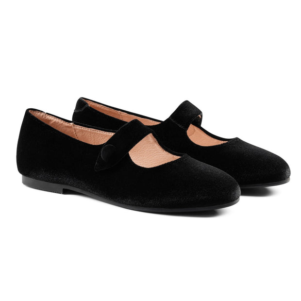 RayBelle Teen Mary Janes - Black Velvet