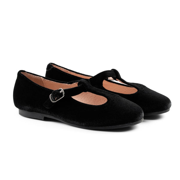 RayBelle T-Strap Shoes - Black Velvet