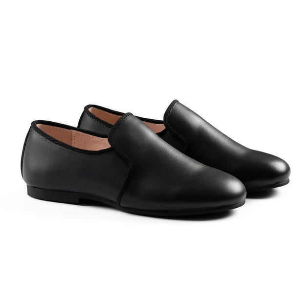 RayBelle Smoking Flats - Black Leather