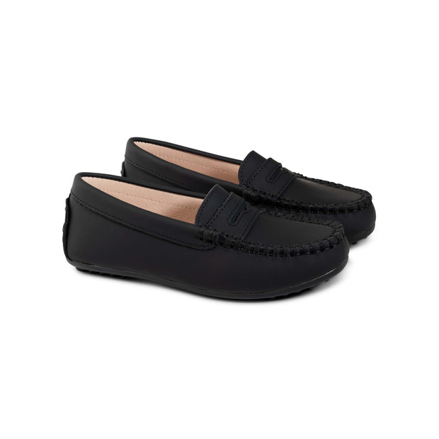 RayBelle Loafers - Black Silky Leather
