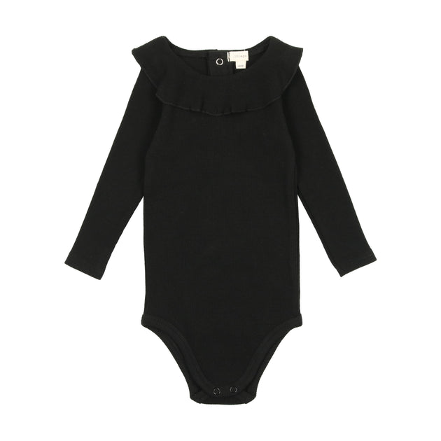 Lil Legs Ruffle Onesie - Black – Head Shoulders Toes & Bows