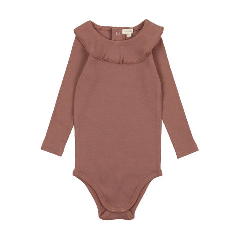 Lil Legs Ruffle Onesie - Mulberry