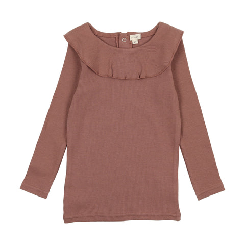 Lil Legs Ruffle Shirt - Mulberry