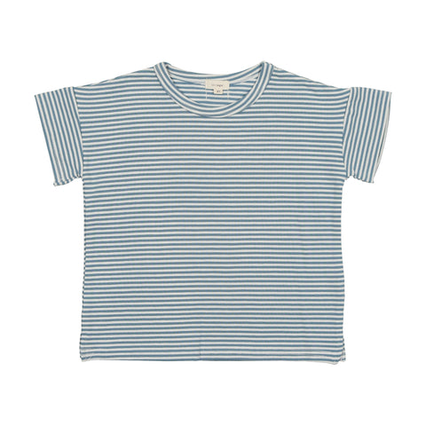 Lil Legs Boxy T-Shirt - Denim Blue Stripe