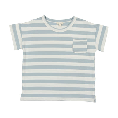 Lil Legs Boxy T-Shirt - Light Blue Stripe