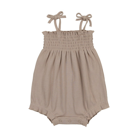 Lil Legs Smocked Romper - Taupe