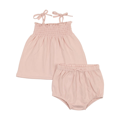 Lil Legs Smocked Set - Pink