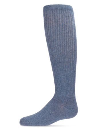 Spot-On Basics Girls Athletic Ribbed Knee Socks - Medium Denim Heather SP-1040