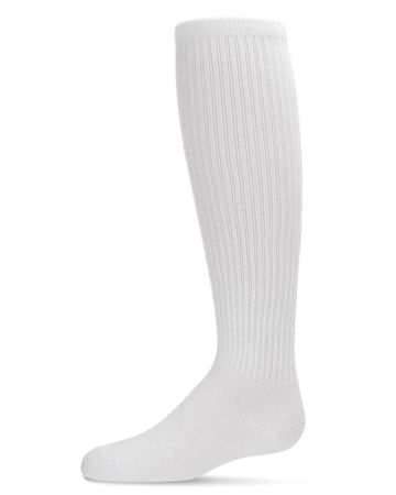 Spot-On Basics Girls Athletic Ribbed Knee Socks - White SP-1040
