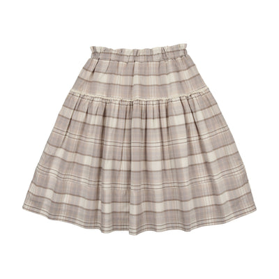 Analogie Dress Skirt - Taupe Plaid