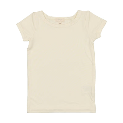 Lil Legs Bamboo T-Shirt Short Sleeve - Cream