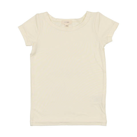 Lil Legs Bamboo T-Shirt Short Sleeve - Cream