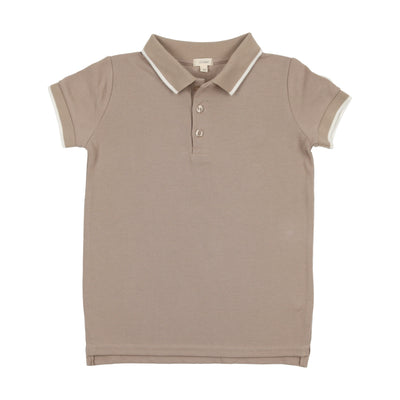 Lil Legs Short Sleeve Polo - Taupe