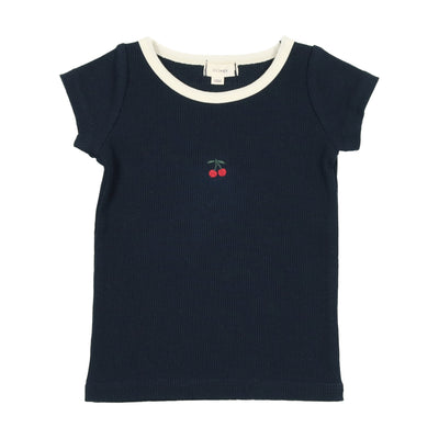 Lil Legs Short Sleeve T-Shirt - Navy/Cherry