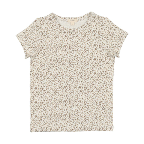 Lil Legs Short Sleeve T-Shirt - Taupe Floral