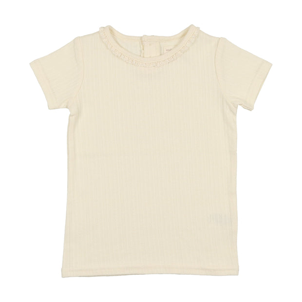 Analogie Pointelle T-Shirt Short Sleeve - Cream