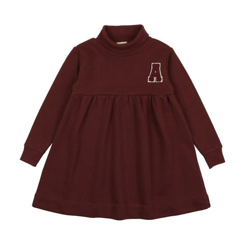 Lil Legs Sweatshirt Dress - Burgundy