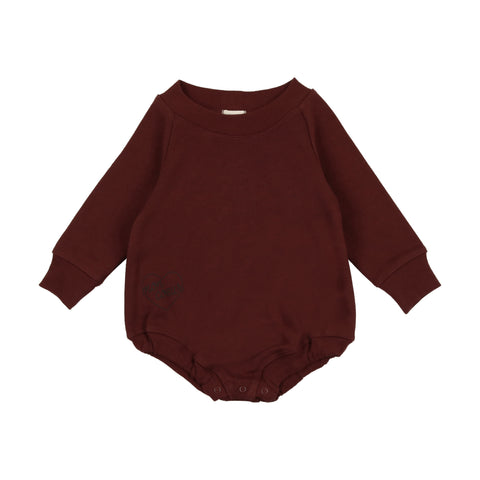 Lil Legs Sweatshirt Romper - Burgundy