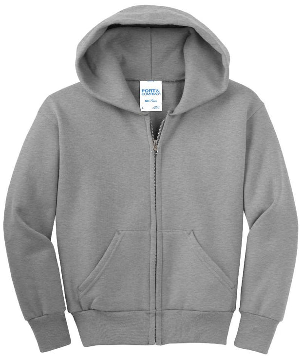 Fleece Zipup Hoodie with Pockets - Heather Gray