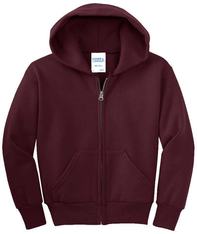 Fleece Zipup Hoodie with Pockets - Maroon