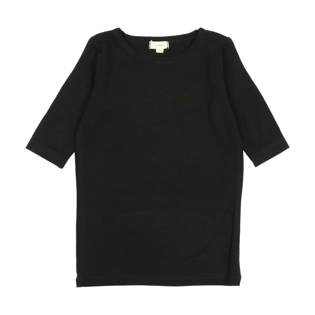 Lil Legs Bamboo T-Shirt Three Quarter Sleeve - Black