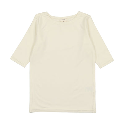 Lil Legs Bamboo T-Shirt Three Quarter Sleeve - Cream