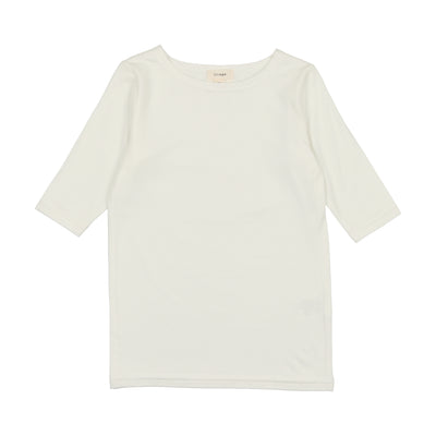 Lil Legs Bamboo T-Shirt Three Quarter Sleeve - Winter White
