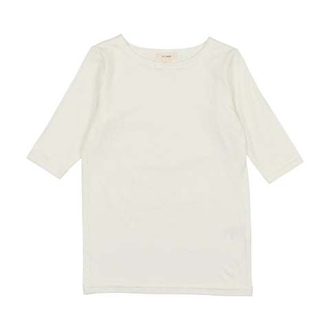 Lil Legs Bamboo T-Shirt Three Quarter Sleeve - Winter White