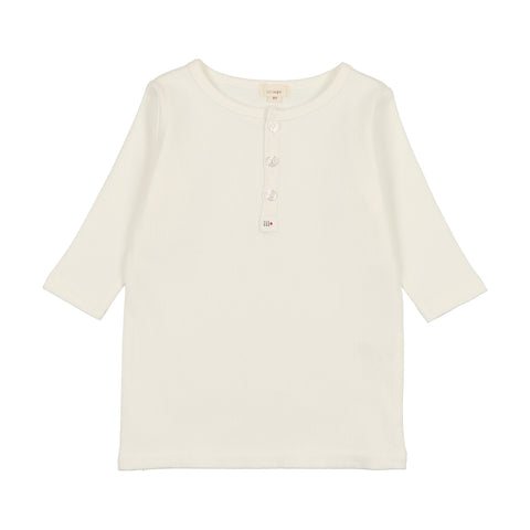 Lil Legs Three Quarter Sleeve Henley - White