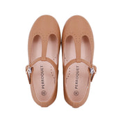 Perroquet Leather T-Strap Shoes - Camel