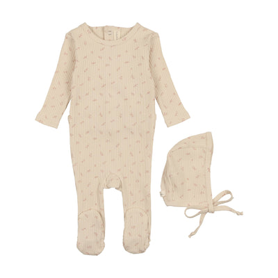 Lilette Twig Footie Set - Cream/Peach